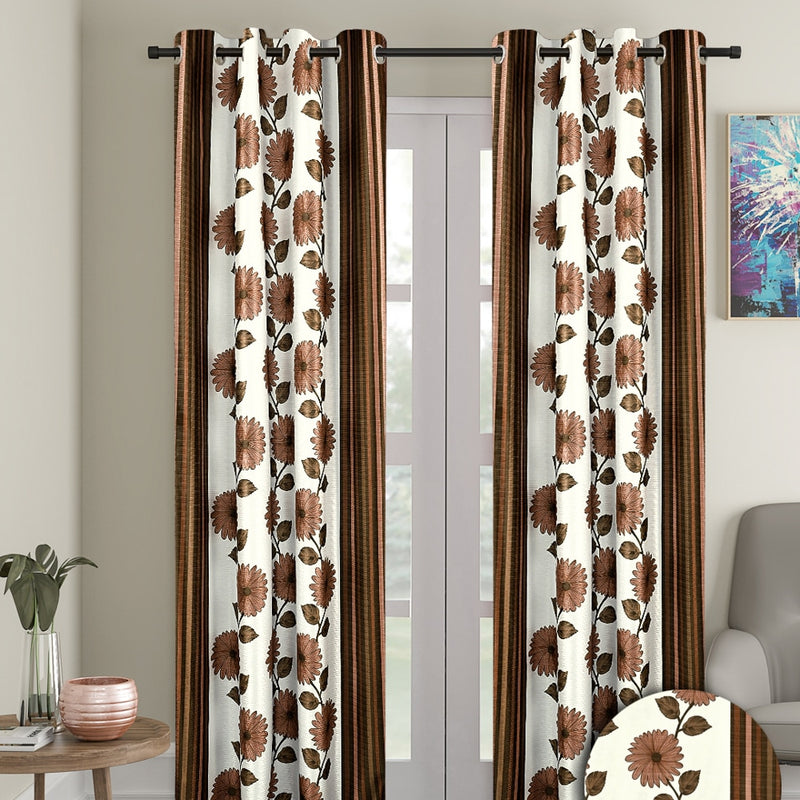 Cortina Stripe Door Curtain - Coffee 1 Unit