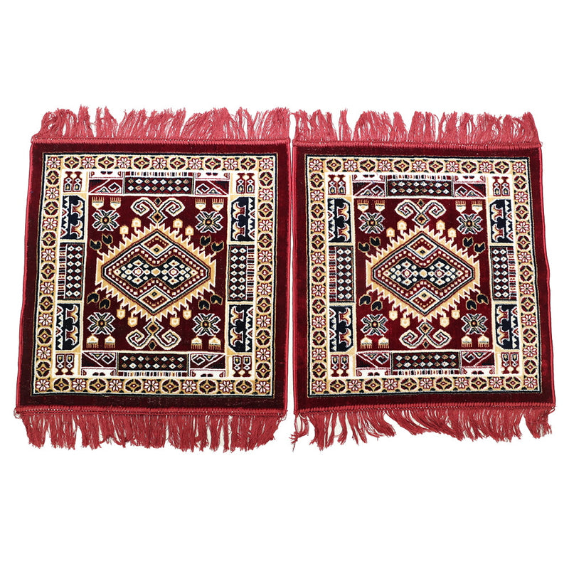 Sheetal World Floor Mat 1919 (Aasan Mat) Maroon D1 48x48 cm Set of 2