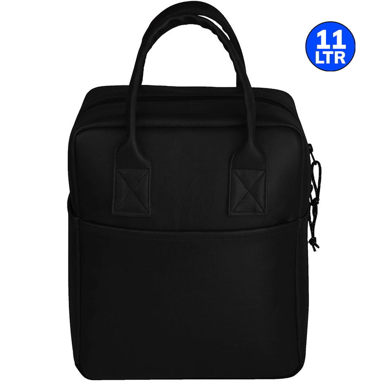 F Gear Synthetic Leather Modish Lunch Bag - Black 11 Litres