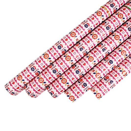 Archies Madhubani Gift Wrapping Paper Flower & Heart Printed Pack of 5