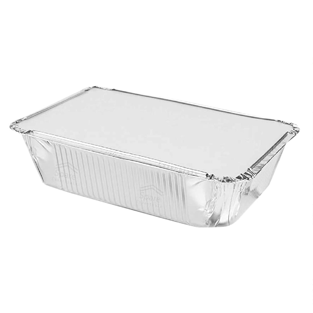 Disposable Aluminium Foil Container With Lid - 450 ml 10 Pieces