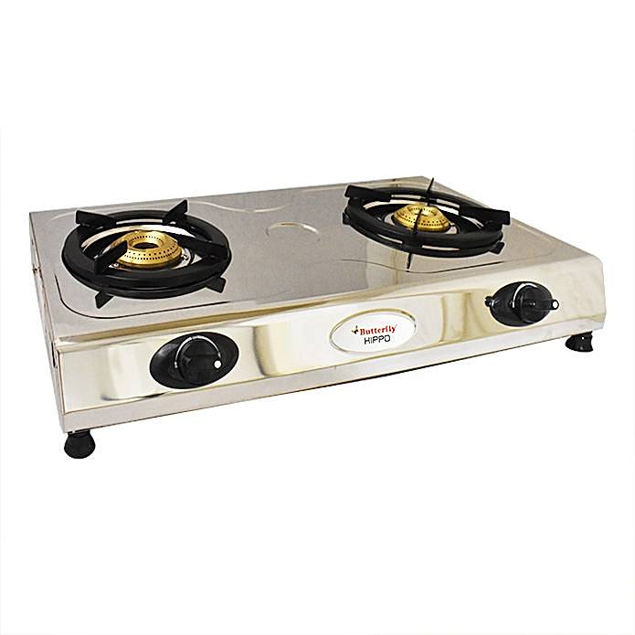 Butterfly Hippo Stainless Steel Gas Stove 2 Burners