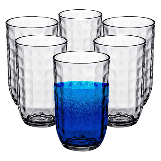 Yera Dotted Glass Tumbler - 215 ml 6 Pieces