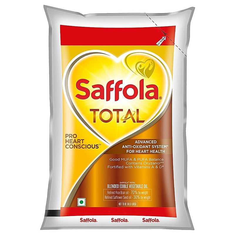 Saffola Total Pro Heart Conscious Oil Pouch: 1 Litre