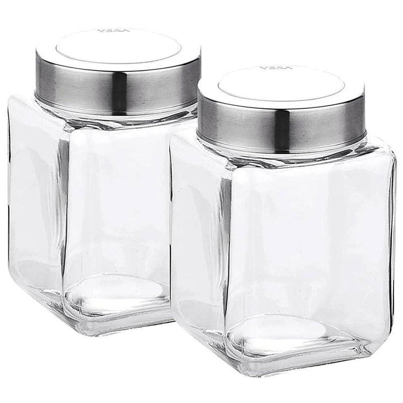 Yera X Series Glass Jar With Lid - 320 ml 2 Pieces