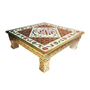 Wooden Chowki Top Meena - 15x15 Inches 1 Unit