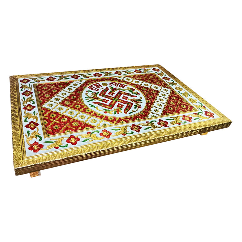 Wooden Aasan Top Meena - 12x18 Inches - Assorted 1 Unit