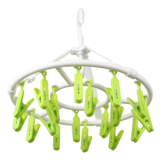 Happy Family Round Easy Dry (18 Hanger) - White & Green 1 Unit