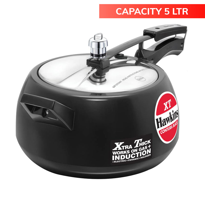 Hawkins Contura Pressure Cooker (CXT50) - Black 5 Litres