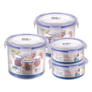 Joyo 4 Side Lock Plastic Round Containers Set of 4