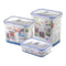 Joyo 4 Side Lock Plastic Rectangle Containers Set of 3