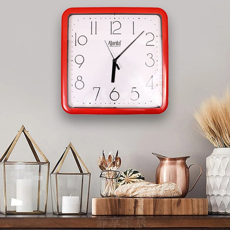 Ajanta Simple Analog Wall Clock 677 - 24x24x35 cm Red