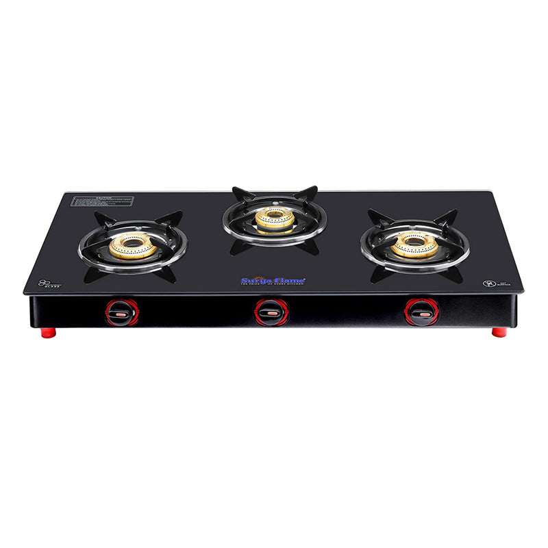 Suryaflame Stainless Steel Lotus LPG Gas Stove 3 Burners