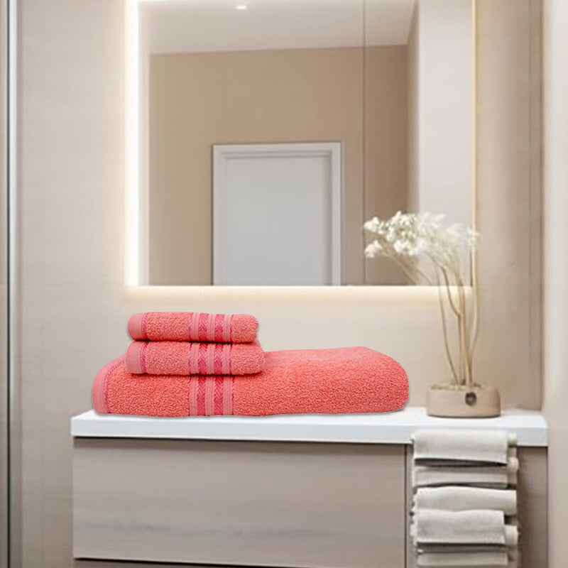 EW Komfort Towel 450 GSM - Coral Bath Towel + 2 Hand Towel