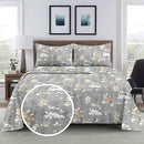 Success Cezer Double Bedsheet 190 TC - Floral Dreams Ash Grey 224 x 244 cm