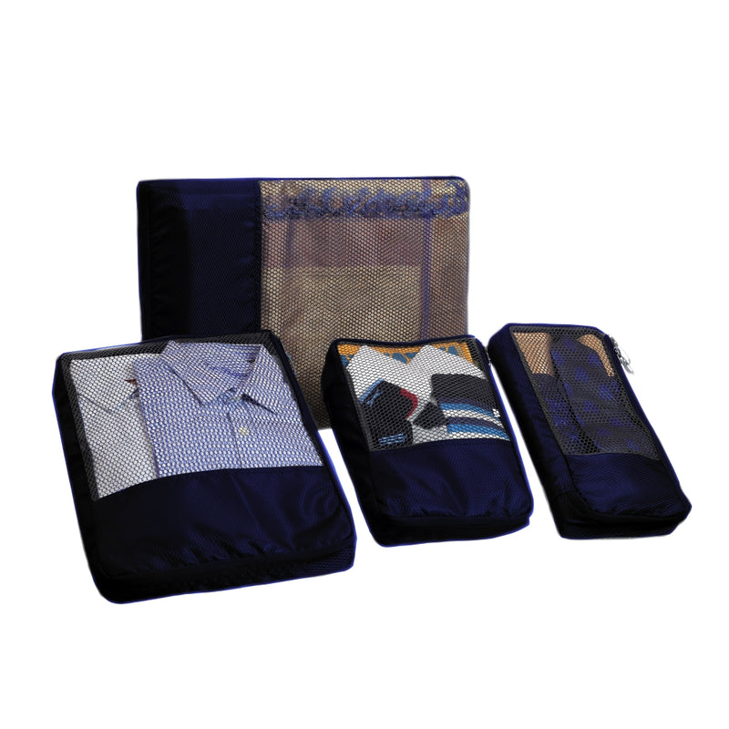 Ecosac Polyester Garment Pouch Organiser - Navy Blue Set of 4