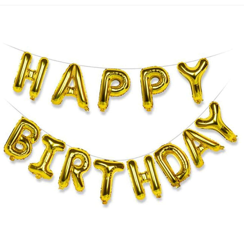 Manovedant Decorative Happy Birthday Foil Letter Balloons - Gold 1 Unit