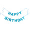 Manovedant Decorative Happy Birthday Pastel Glitter Banner - Blue 1 Unit