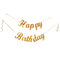 Manovedant Decorative Happy Birthday Pastel Cursive Banner - Gold 1 Unit