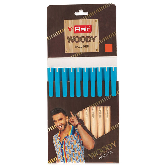 Flair Woody Ball Pen - Blue 10 Piece