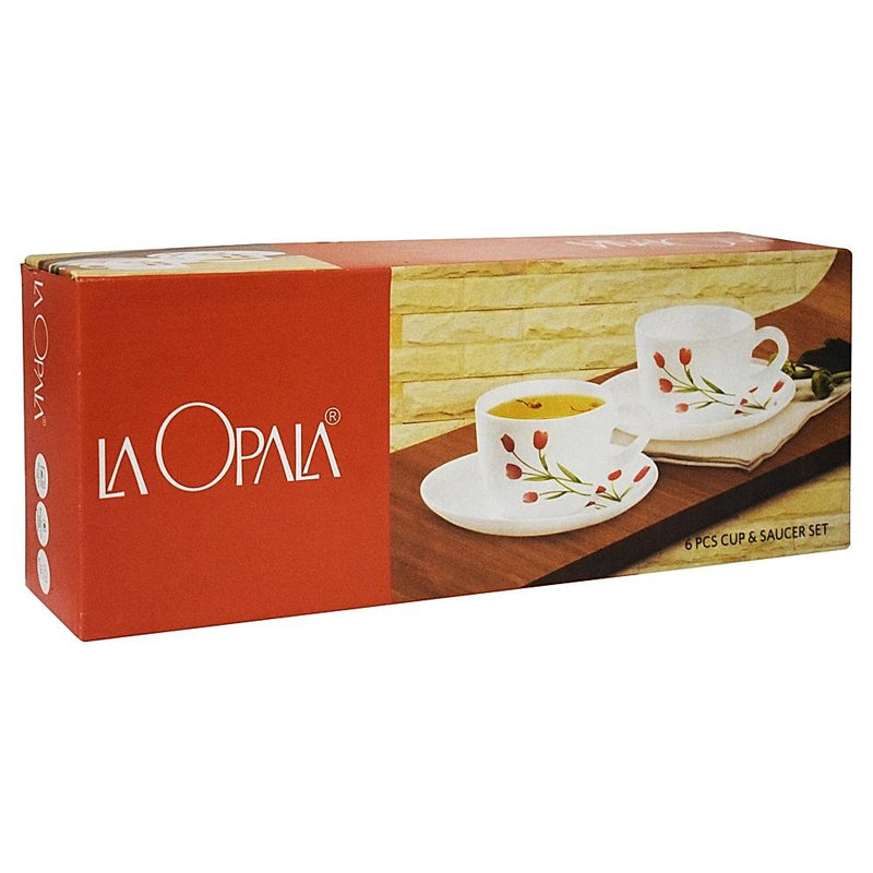 La Opala Cup & Saucer Set - Assorted 6 Pieces