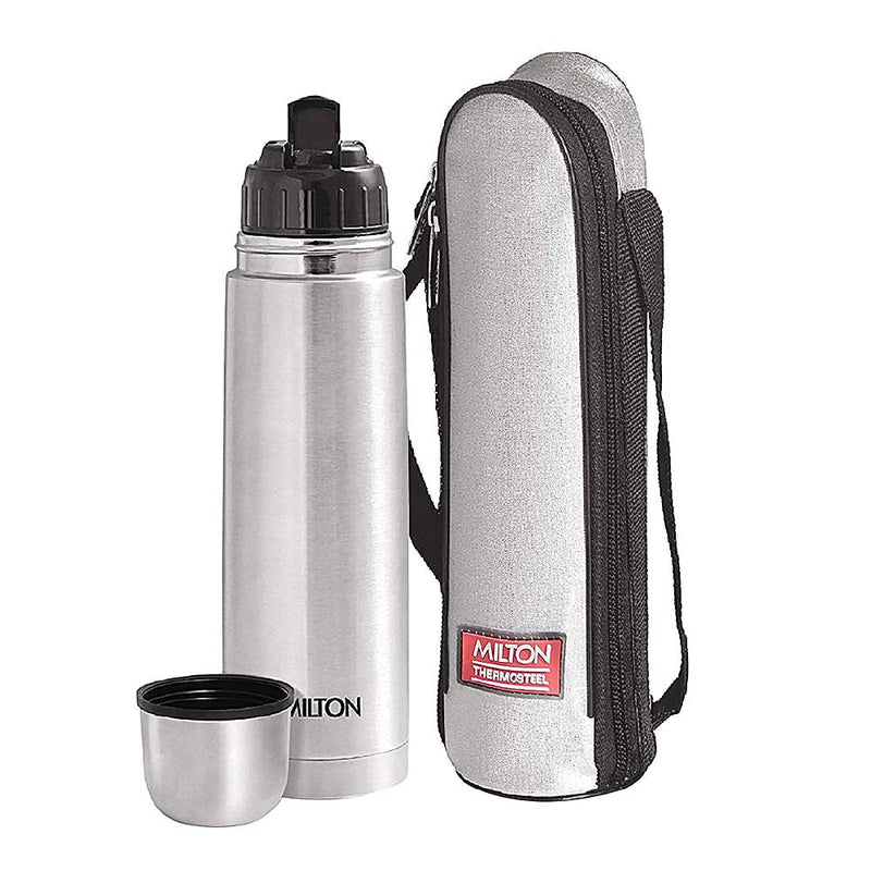 Milton Thermosteel Flip Lid Flask - Silver 1 Litre