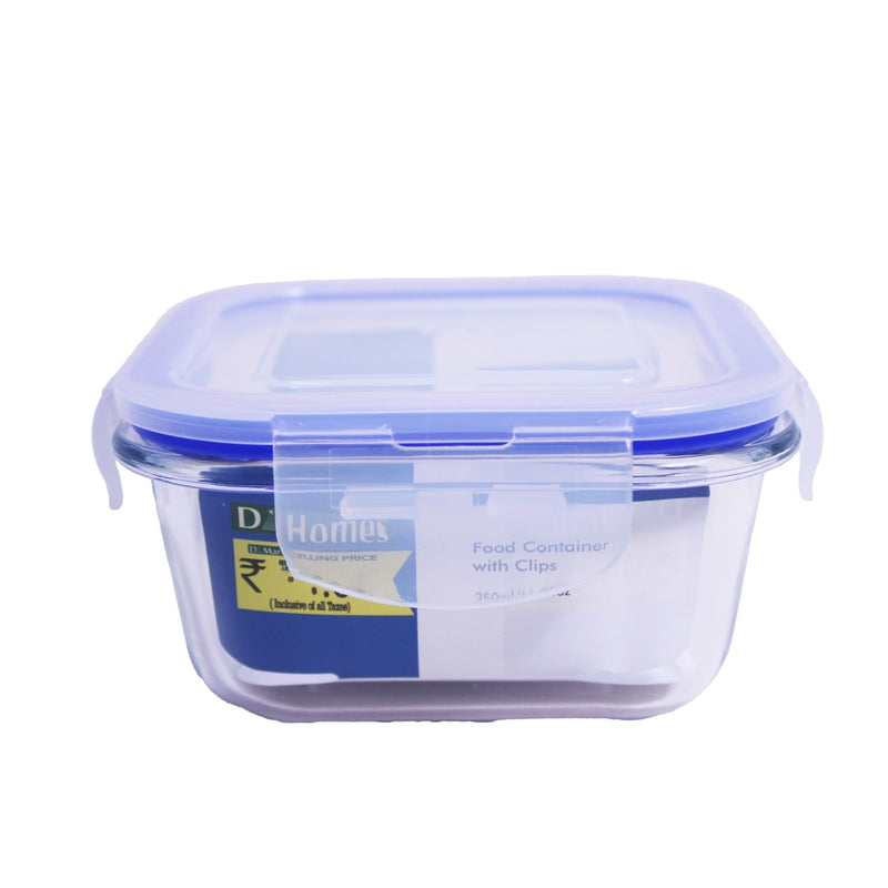 D Homes Glass Container Square - 350 ml 1 Unit