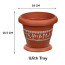 Ratan Varli Planter With Plate - No.3 1 Unit