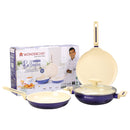 Wonderchef Bellagio Ceramic Non stick Cookware Set - Electric Blue 4 Pieces