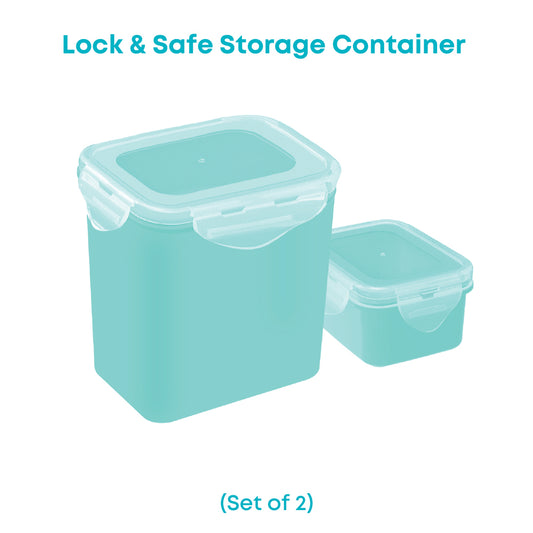 All Time Plastic Lock & Safe Storage Container-Mint Color Set of 2