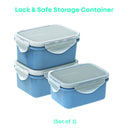 All Time Plastic Lock & Safe Storage Container - 450 ml Set of 3