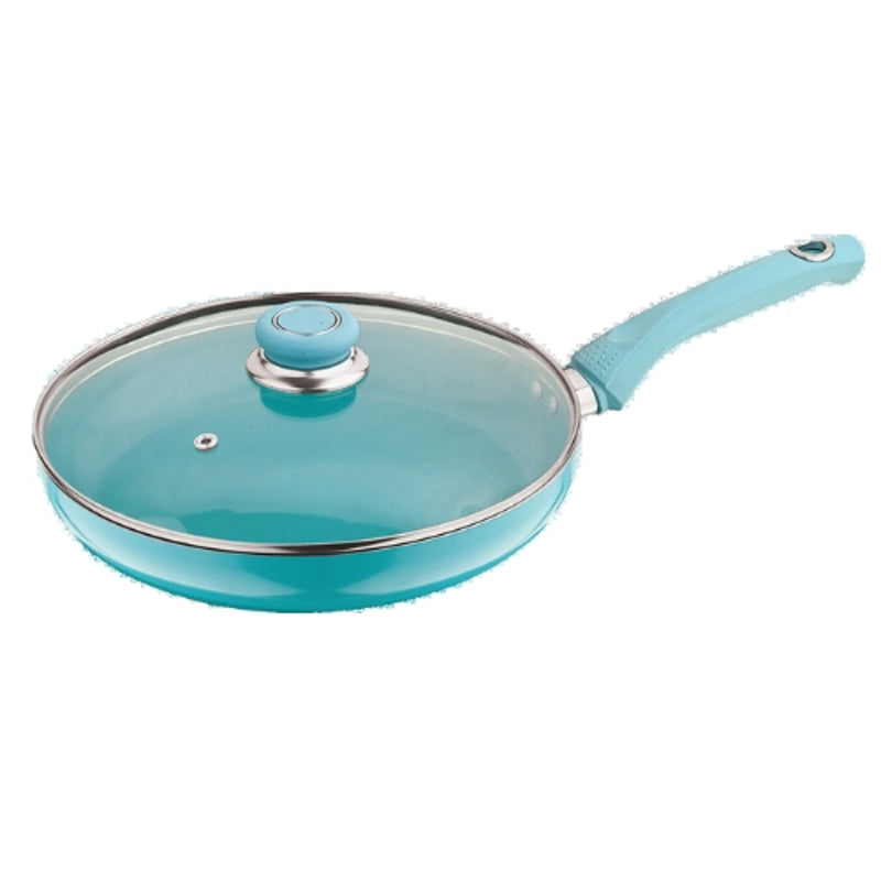 Kitchnstuff Ceramic Frying Pan with Lid - Teal Green 1 Unit