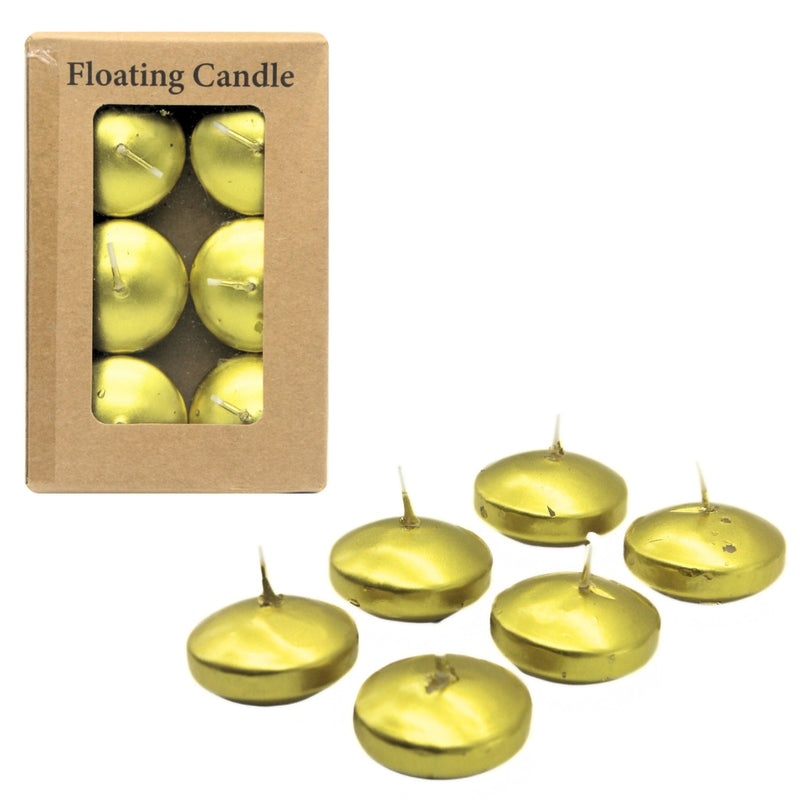 SE7EN Round Wax Candle For Home Decoration-Golden Pack of 6