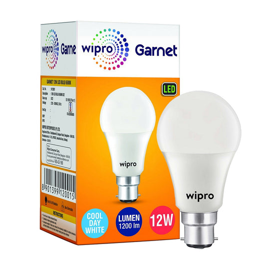 Wipro Garnet White LED Bulb B22 6500K (12 W) 1 Unit