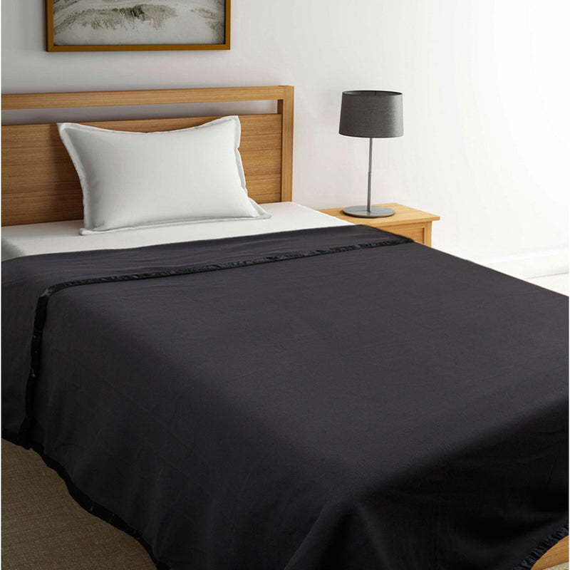 Raymond Home Siyona Solid Single Blanket 270 GSM - Dark Grey 220 x 160 cm