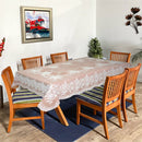 VAA Vinyl Blossom Dining Table Cover 6 Seater (1.32x2.02 metres) - Peach 1 Unit