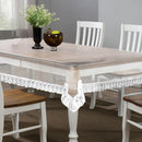 VAA Dining Table Cover With White Lace - 4 Seater (40x60 Inches) Transparent 1 Unit