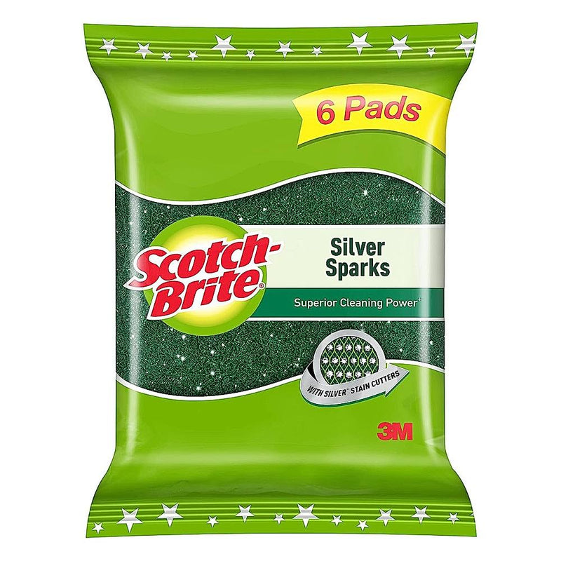 Scotch Brite Silver Spark Scrub Pads 6 Units