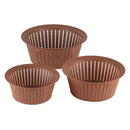 Joyo Knit Basket with Jali - Light Brown Set of 3