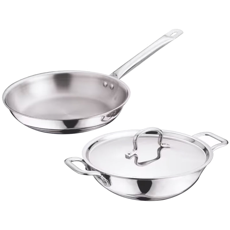 Home Zone by Kitchen Essentials Stainless Steel Triply Cookware Set 3 Pieces