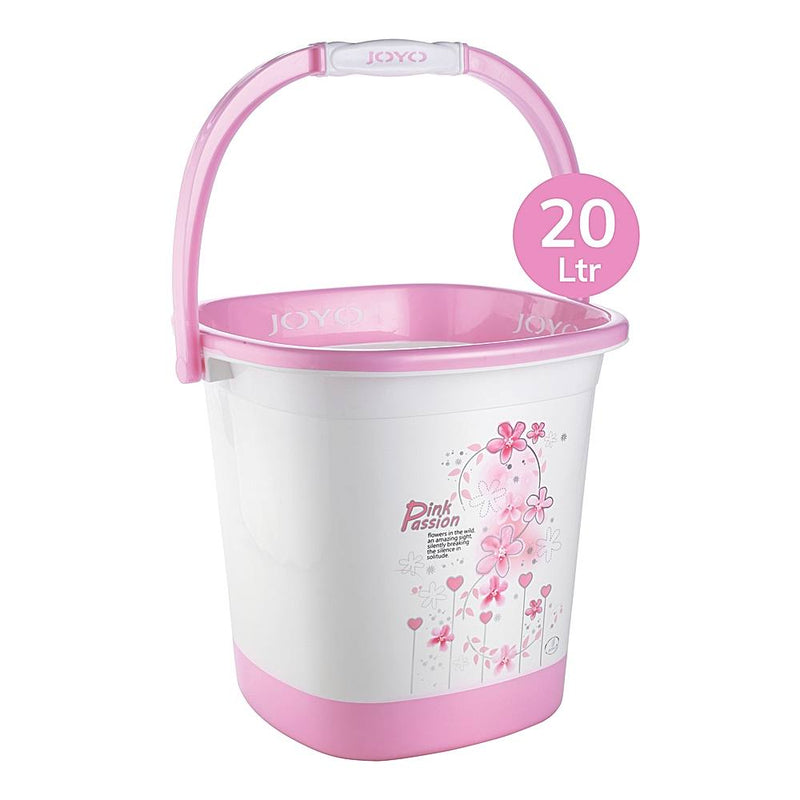 Joyo Better Printed Home Square Bucket - Pink 20 Litres