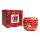 Red Mosaic Glass Tea light Votive Candle Holder 1 unit