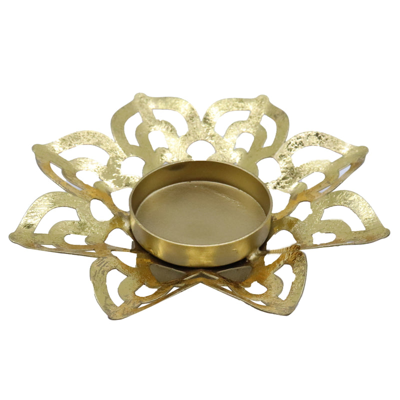 Metal Cutwork Lotus Candle Holder 1 Unit