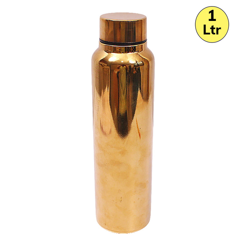 Stainless Steel Alexa Gold PVD Coating Water Bottle 1 Litres