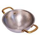 Stainless Steel Triply Kadai With Gold PVD Coating Handle 20 cm