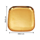 Stainless Steel Gold PVD Coating Small Square Thali 18x5 cm 1 Unit