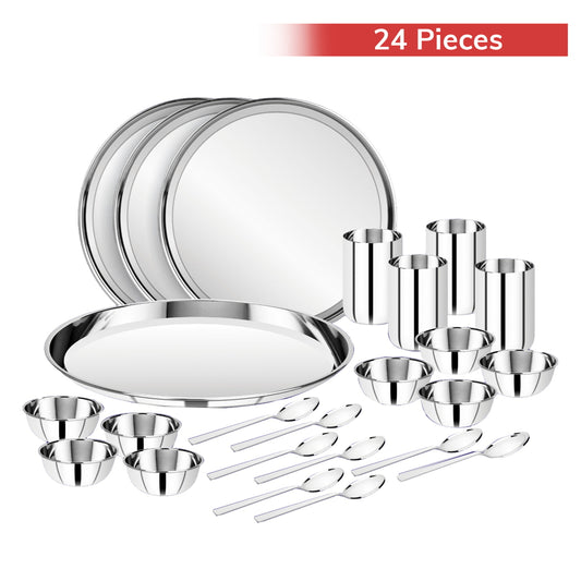 Anjali Stainless Steel Classico Dinner Set 24 Pieces