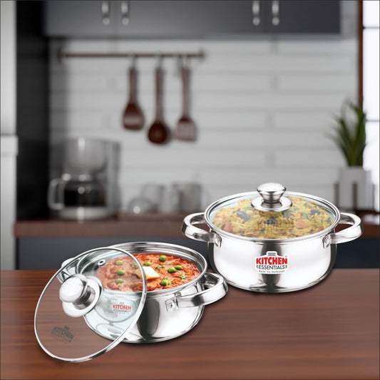 Kitchen Essentials Stainless Steel Casserole Set 2 Pieces