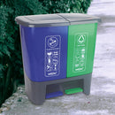 Nayasa 2 In 1 Bold Step-On Durable Storage Dustbin - Blue & Green 1 Unit