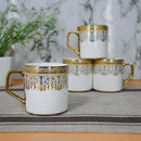 Femora Ceramic Safron Mandana Bandanwar Tea Cup Set - 160 ml (4 Pieces) 1 Unit